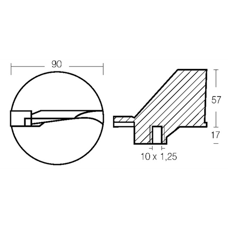 Ánodos Yamaha Enrico Polipodio Zinc Fin 01103 - Mariner