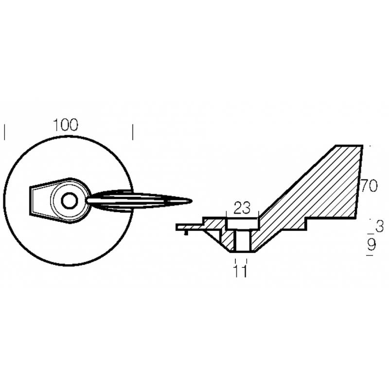 Enrico Polipodio Fin 130/205/230/260 PS 01119 Anoden Yamaha - Mariner