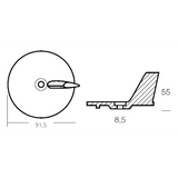 Enrico Polipodio Pinna Yamaha 20/50Hp 01100 Anodi Yamaha - Mariner