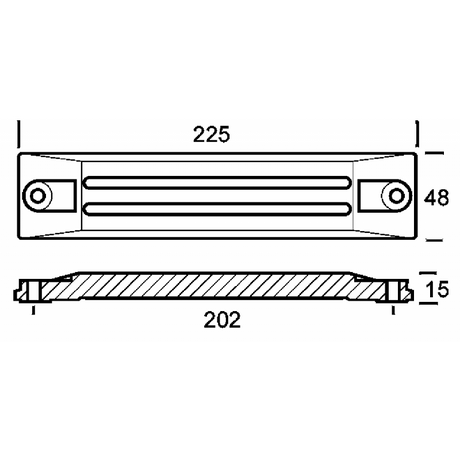 Ánodos Honda de placa de zinc Enrico Polipodio 75-130-225 Hp HN004