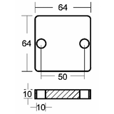 Enrico Polipodio Placca mm 64X64X10 00808 Anodi Mercury - Mercruiser