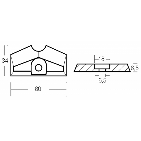 Enrico Polipodio Piastrina 3, 5 Hp 01117 Anodi Yamaha - Mariner