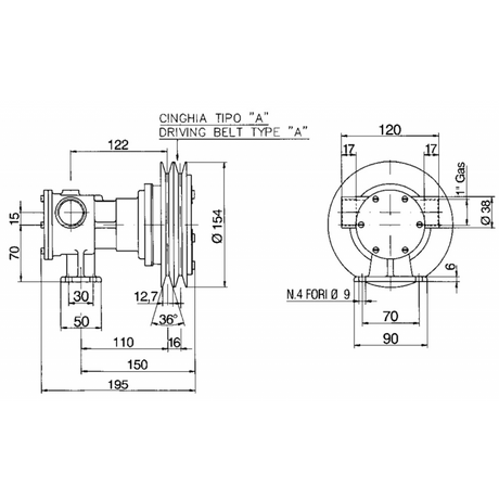 Ancor Pompa Autoadescante a Girante Elastica Pm 36 Em 2008 girante raffreddamento motore
