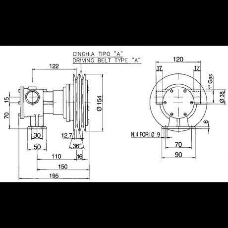 Ancor Pompa Autoadescante a Girante Elastica Pm 36 Em 2008 girante raffreddamento motore