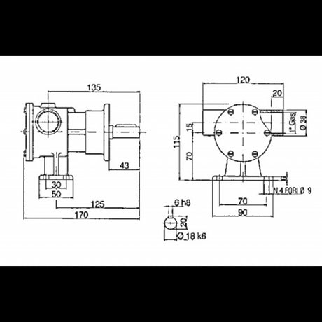 Ancor Pompa Autoadescante Pm36 2020 girante raffreddamento motore