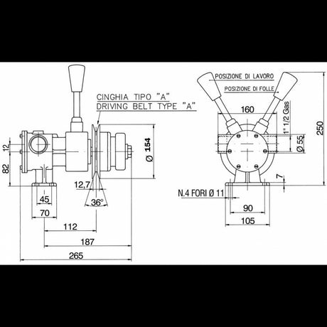 Ancor Pompa Autoadescante Pm40F con Frizione 2010 girante raffreddamento motore