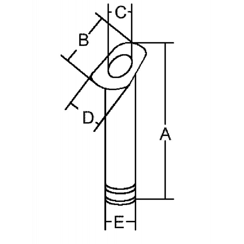 FNI - Soporte de varilla de acero inoxidable en ángulo de 15 grados 03472615B
