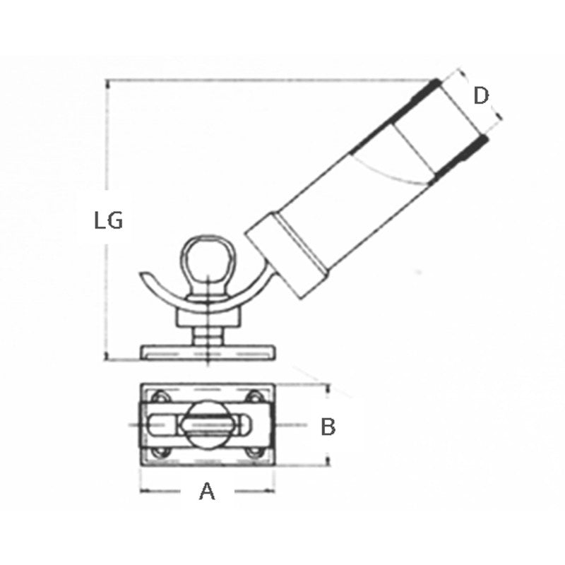 Soporte de varilla ajustable de acero inoxidable FNI 316 S1286-A0001