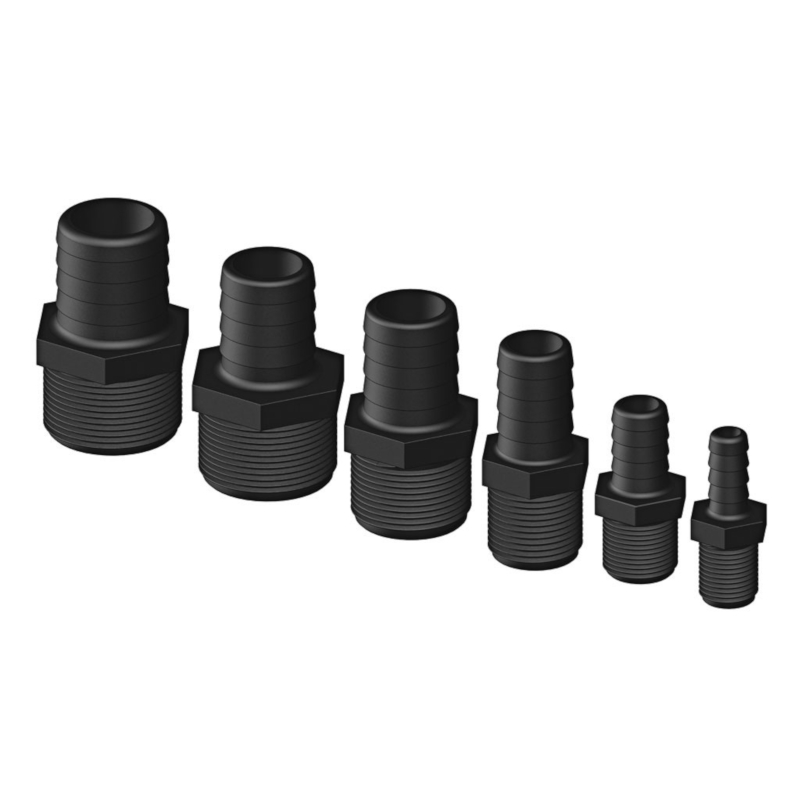Trudesign Schlauchverbinder mit Gewinde, schwarz, 1/2 Zoll (13 mm), TRU90246