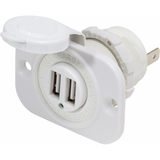 Toma USB doble Blue Sea de 12 voltios, color blanco 1016200-BSS