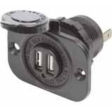 Toma USB doble Blue Sea de 12 voltios, color negro, 1016-BSS
