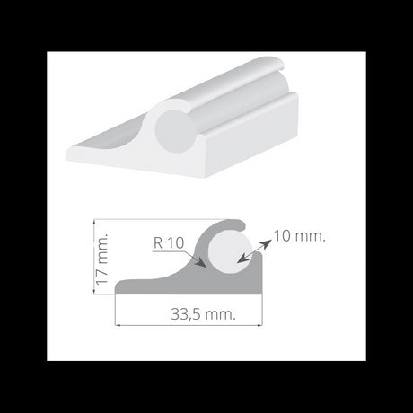 Tessilmare Profilo In Pvc Per Cuscineria Mt4 140-050-058