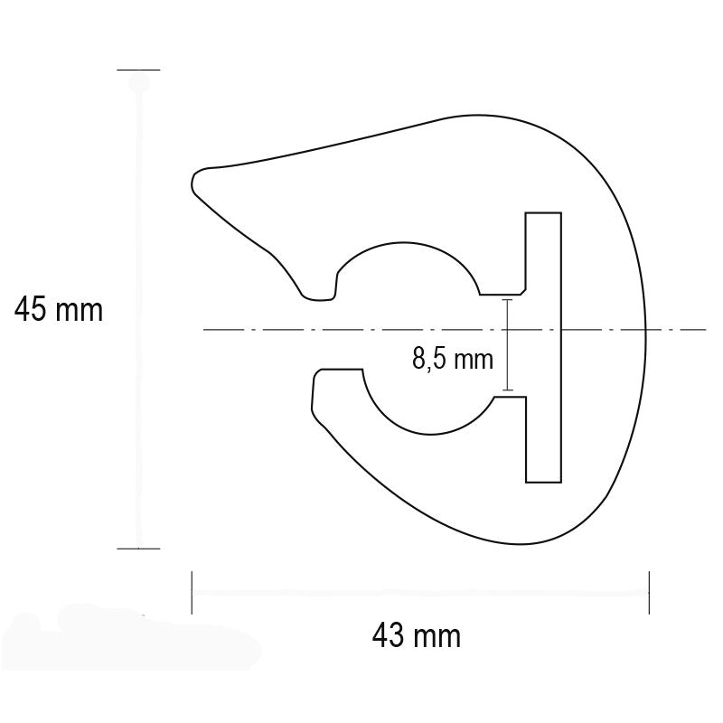 Tessilmare Profile L45 Black Mt 25 130-005-040 LEGG.