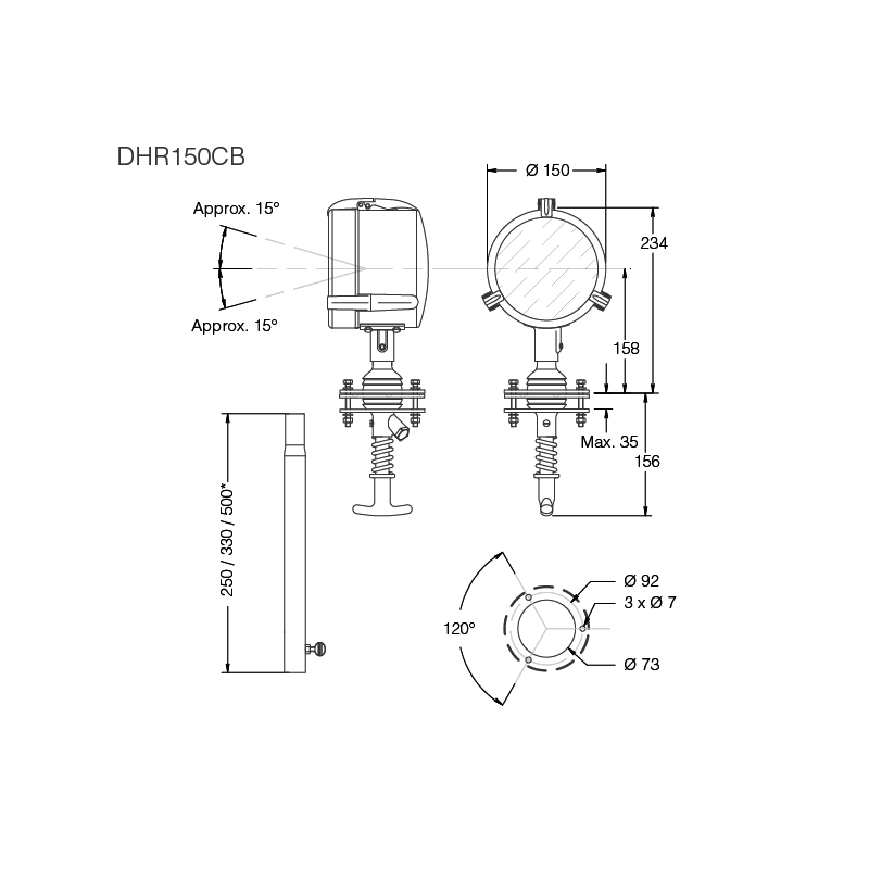 Den Haan Rotterdam Proiettore Dhr a Led Diametro mm 150 150CB-LED