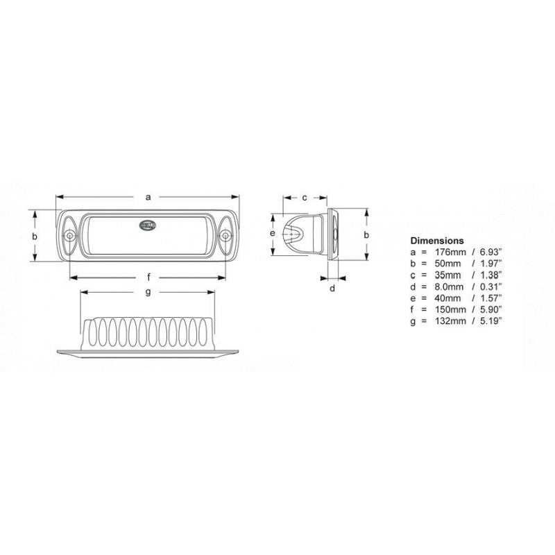 Hella Marine Sea Hawk Proiettore R Incasso Illuminazione Diffusa Nero nautica 2LT 980 577-001