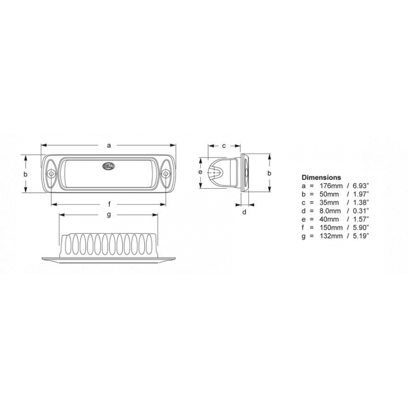 Hella Marine Sea Hawk Proiettore R Incasso Illuminazione Diffusa nautica 2LT 980 577-011