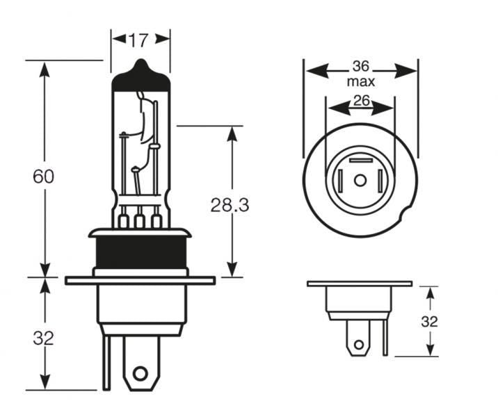 Ringbirne 12V 60/55W