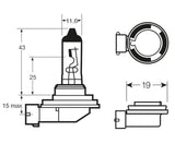 Bombilla halógena de anillo 12 V 35 W H8