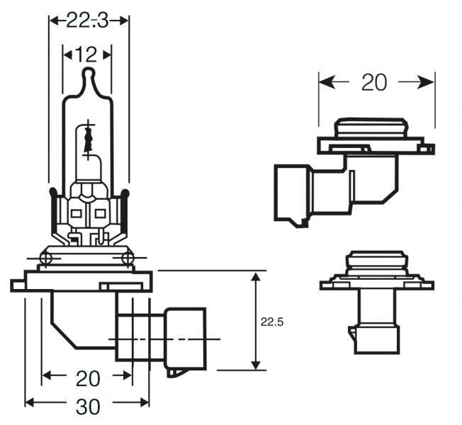 Ringbirne 12V 60W HB3