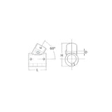FNI Tee Inox Apribile 60 Gradi Diametro mm 22 S0939-A0022