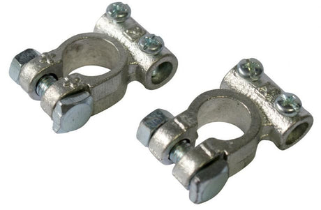 Ring Terminale batteria doppia vite ottone polo positivo cavo 40-60 mm blister