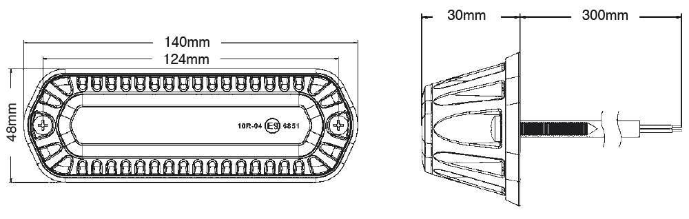Luz estroboscópica LED naranja de 12/24 V, homologada por Ring