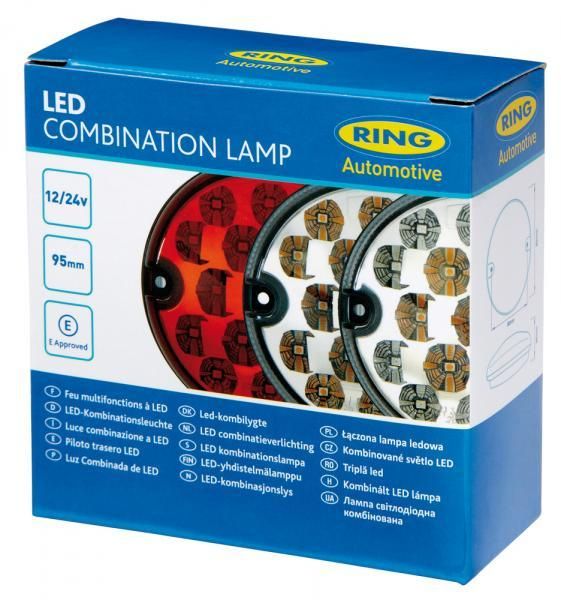 Anillo de luz LED 12-24V 95 mm luz antiniebla trasera roja