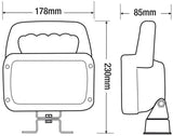 Ringförmige rechteckige LED-Arbeitsleuchte 12-24V einstellbar
