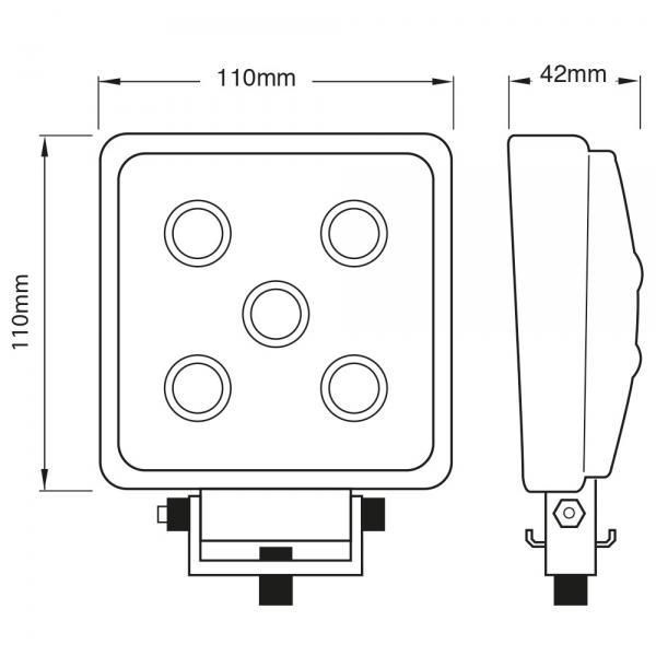 Luz de trabajo LED de anillo 9-32 V cuadrada