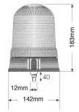 Ringförmige Drehleuchte, zugelassen für 12/24 V, 1-Schrauben-Befestigung