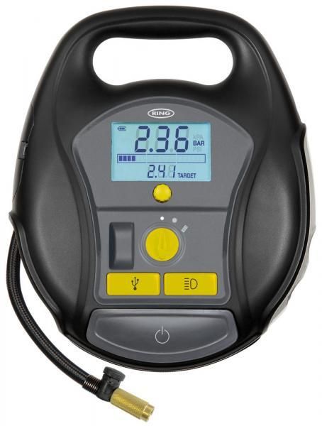 Compresor de aire digital recargable Ring de 12 V con bomba de aire