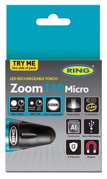 Ring Zoom 110 Micro Aluminum LED Flashlight