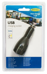 Cargador Ring 12/24V con 2 salidas USB 3,5A