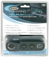 Toma de mechero cuádruple Ring de 12 V y 8 A con comprobador de batería