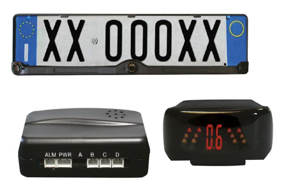 Step1 Sensori parcheggio con portatarga e display LCD wireless con allarme sonoro