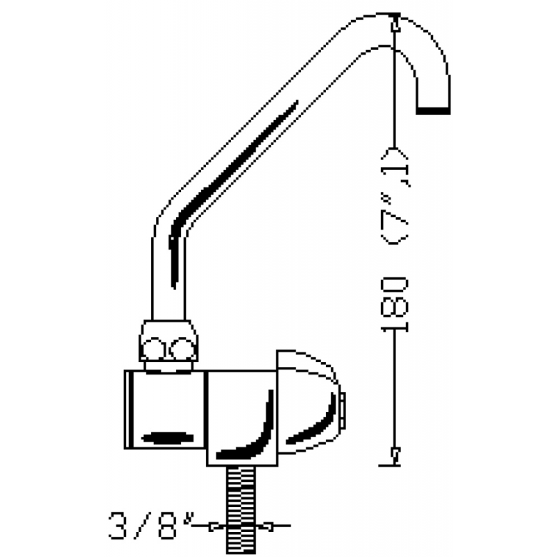 Elettrogas Aravon Armatur aus verchromtem Messing, klappbar und schwenkbar 318