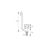 Grifo de latón Elettrogas Aravon, diámetro de control derecho, caño plegable 045