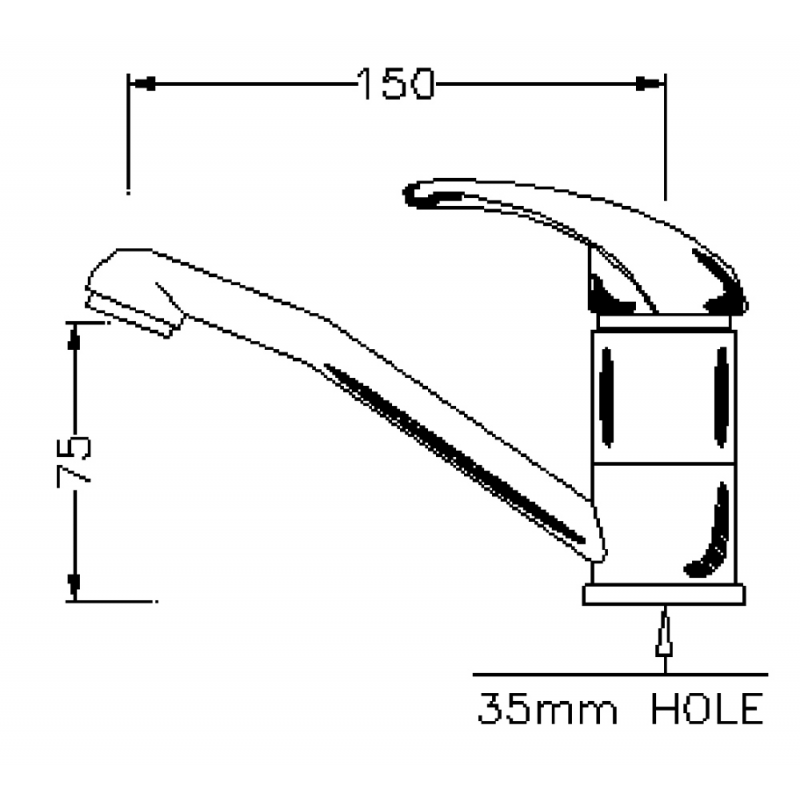Grifo monomando para lavabo Elettrogas Aravon con caño giratorio corto para baño 34C LUX