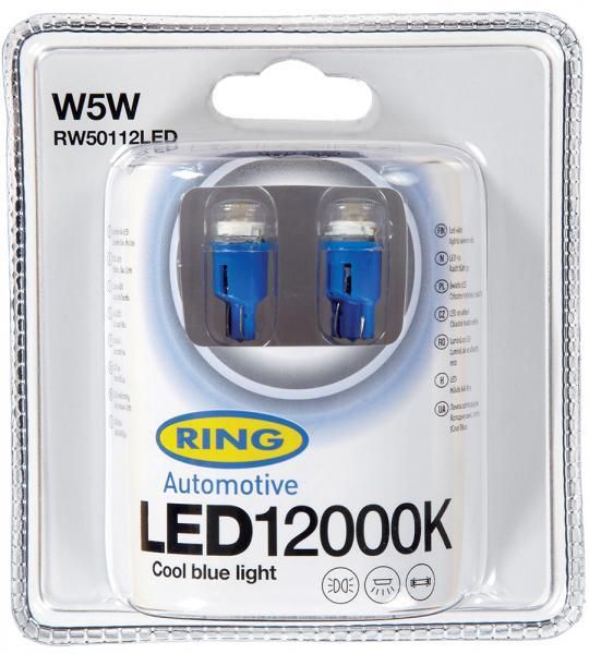 Ring Lampadine led 12V W5W/W3W 12000K