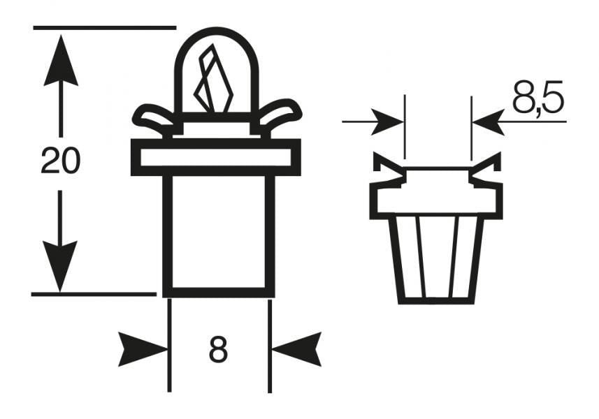 Ringlichtbirne 24V 1,2W grauer Sockel