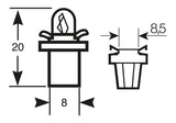 Ringlichtbirne 24V 1,2W grauer Sockel