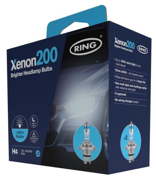Bombillas de xenón de anillo 200 H4 12 V 60/55 W