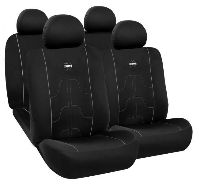 Fundas de asiento modernas Momo Complete Series Negro/Gris