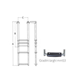 FNI Scaletta Inox 316 Telescopica 3Gr 03503003H BLACK STEP