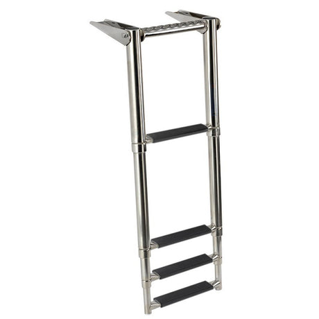 FNI 316 Stainless Steel Telescopic Ladder 3Gr 03503012 BLACK STEP