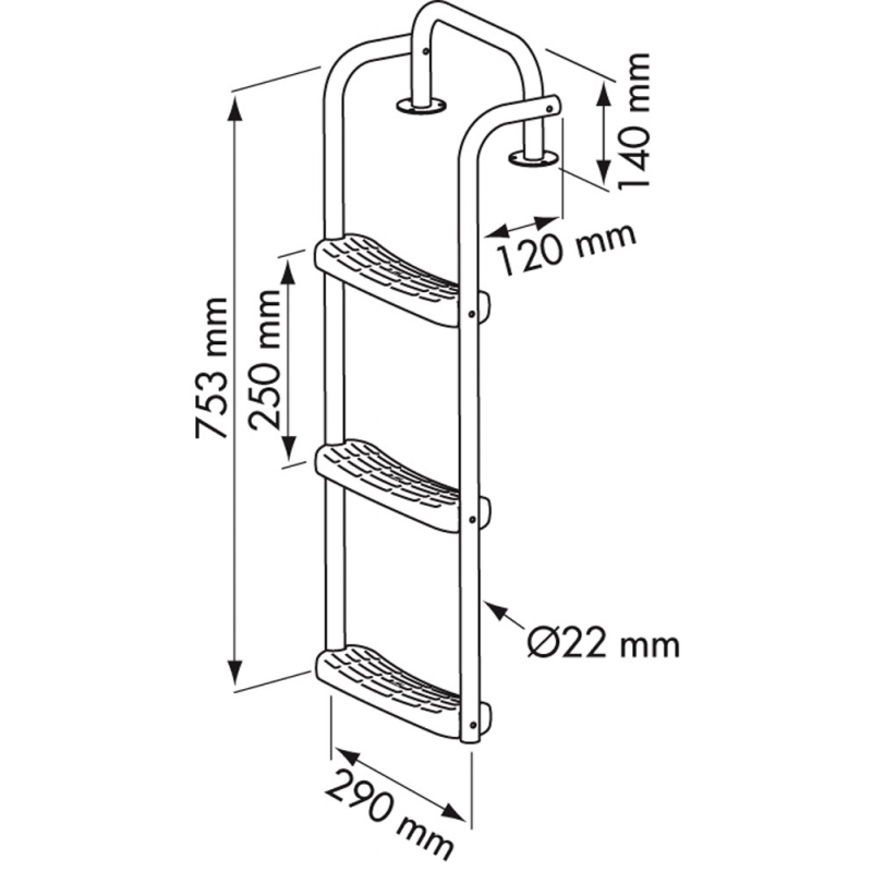 Plastimo 4-Stufen-Leiter mm 753X120 55694
