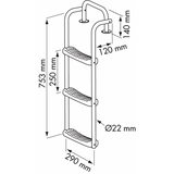 Plastimo 4-Stufen-Leiter mm 753X120 55694