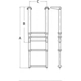 FNI Scaletta Inox 316 Telescopica 4Gr S1006-A4001 WHITE