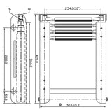 FNI Edelstahlleiter, schwarze Stufe 03501458ST