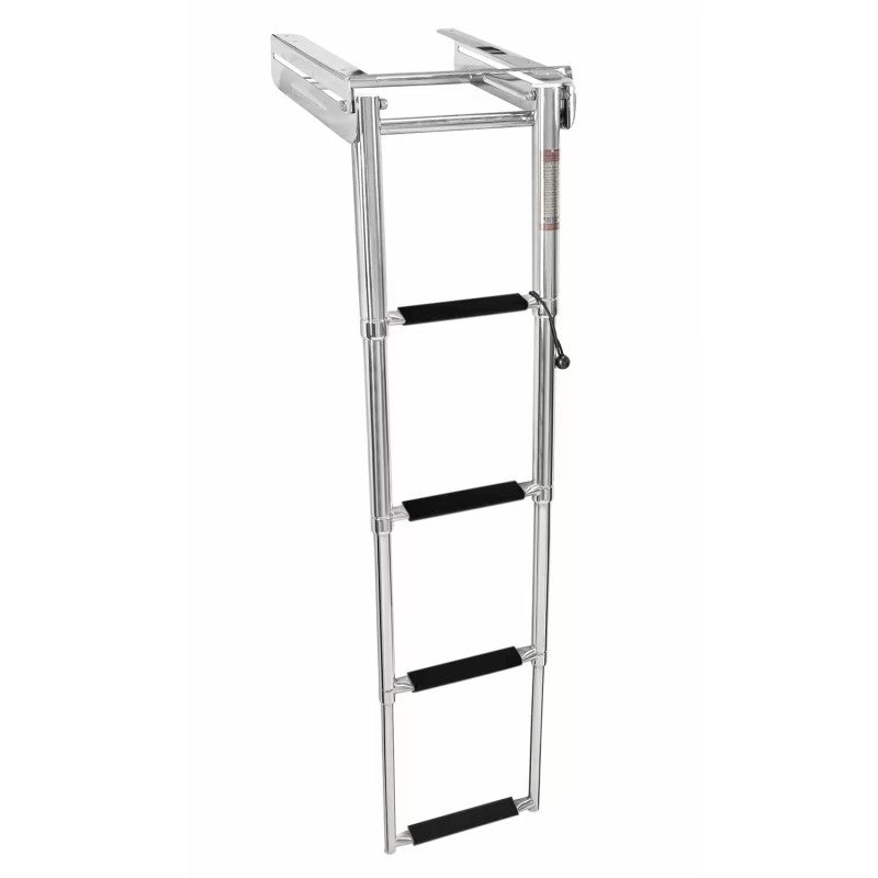 FNI Edelstahlleiter, schwarze Stufe 03501458ST